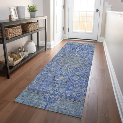 Vexira Blue Washable Indoor - Outdoor Rug - LOOMLAN - LOOMLAN Rugs - Outdoor Rugs
