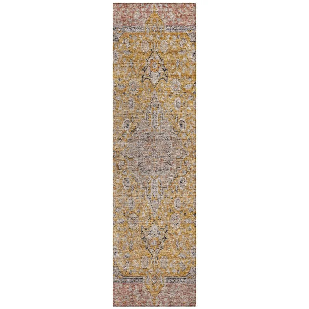 Vexira Gold Washable Indoor - Outdoor Rug - LOOMLAN - LOOMLAN Rugs - Outdoor Rugs