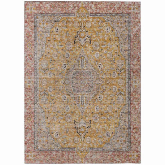 Vexira Gold Washable Indoor - Outdoor Rug - LOOMLAN - LOOMLAN Rugs - Outdoor Rugs