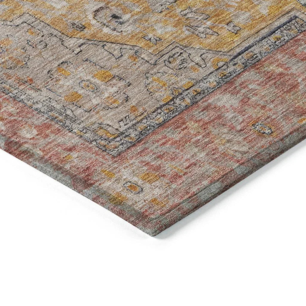 Vexira Gold Washable Indoor - Outdoor Rug - LOOMLAN - LOOMLAN Rugs - Outdoor Rugs