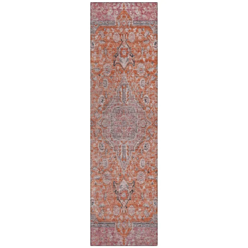Vexira Orange Washable Indoor - Outdoor Rug - LOOMLAN - LOOMLAN Rugs - Outdoor Rugs