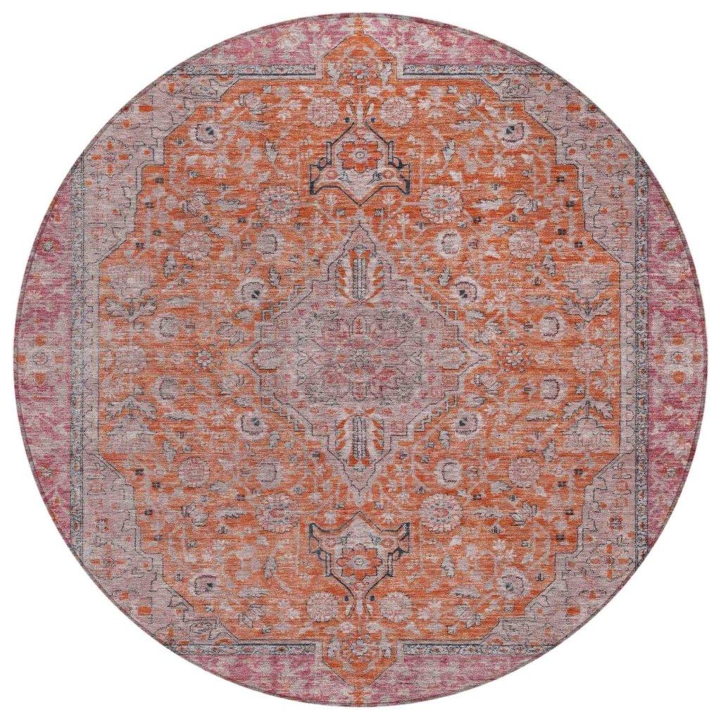 Vexira Orange Washable Indoor - Outdoor Rug - LOOMLAN - LOOMLAN Rugs - Outdoor Rugs