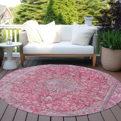 Vexira Pink Washable Indoor - Outdoor Rug - LOOMLAN - LOOMLAN Rugs - Outdoor Rugs