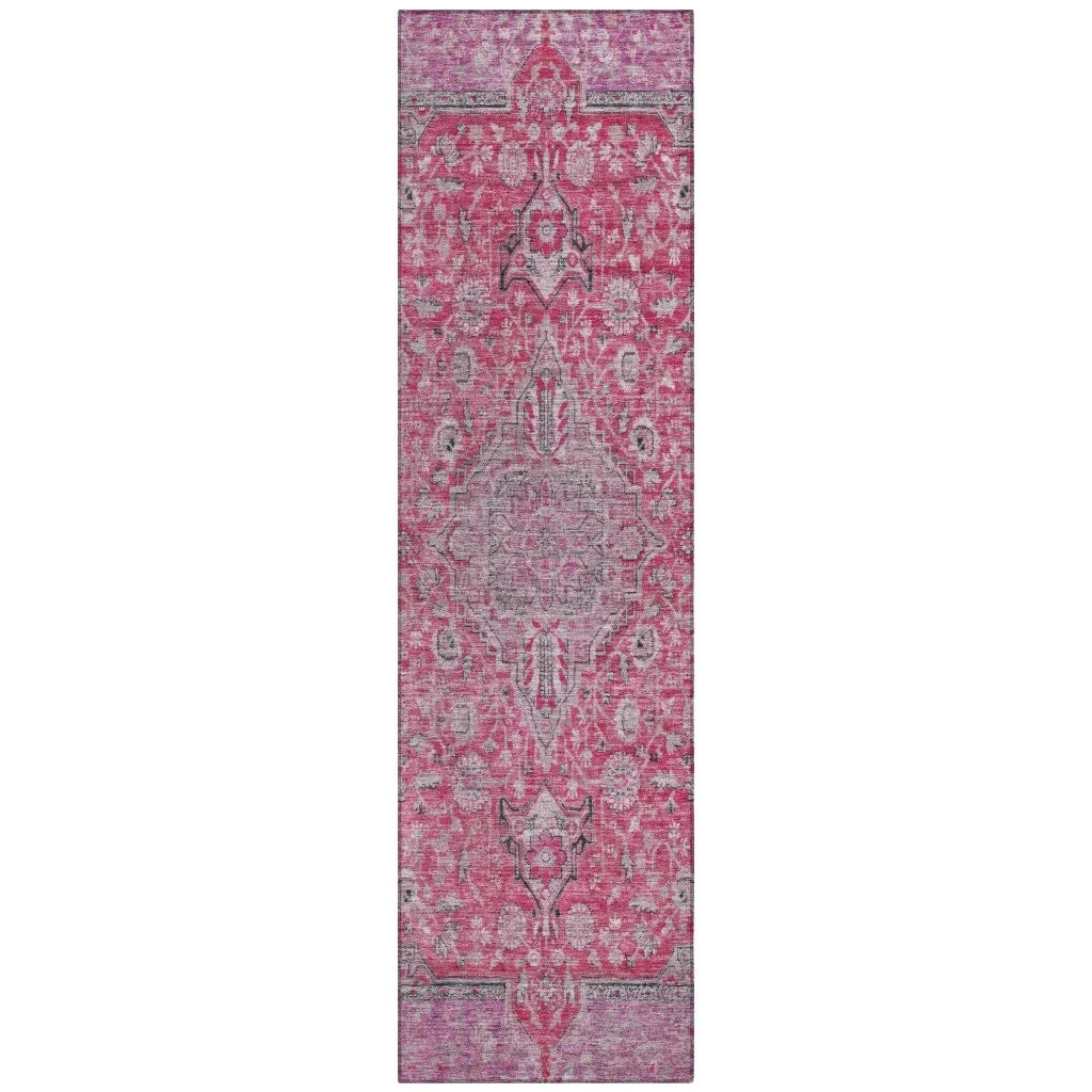 Vexira Pink Washable Indoor - Outdoor Rug - LOOMLAN - LOOMLAN Rugs - Outdoor Rugs