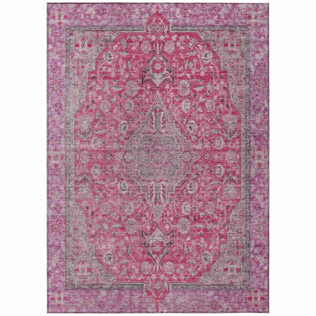 Vexira Pink Washable Indoor - Outdoor Rug - LOOMLAN - LOOMLAN Rugs - Outdoor Rugs
