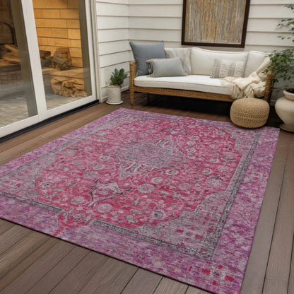 Vexira Pink Washable Indoor - Outdoor Rug - LOOMLAN - LOOMLAN Rugs - Outdoor Rugs