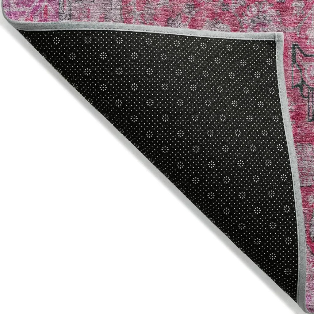 Vexira Pink Washable Indoor - Outdoor Rug - LOOMLAN - LOOMLAN Rugs - Outdoor Rugs