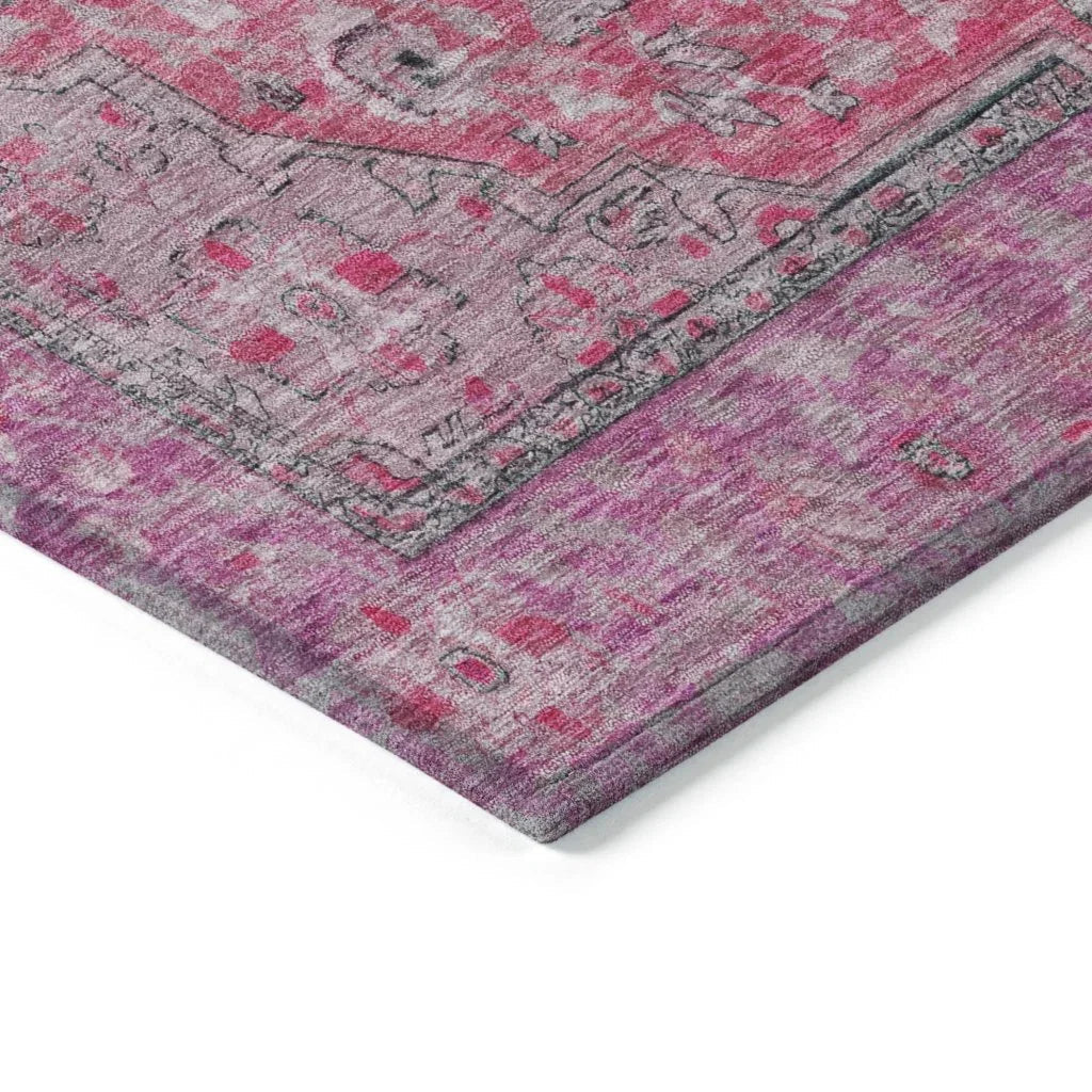 Vexira Pink Washable Indoor - Outdoor Rug - LOOMLAN - LOOMLAN Rugs - Outdoor Rugs
