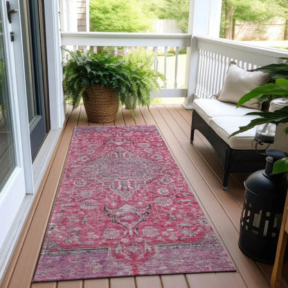 Vexira Pink Washable Indoor - Outdoor Rug - LOOMLAN - LOOMLAN Rugs - Outdoor Rugs