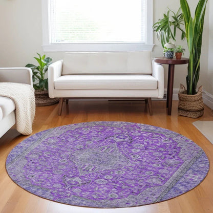 Vexira Purple Washable Indoor - Outdoor Rug - LOOMLAN - LOOMLAN Rugs - Outdoor Rugs