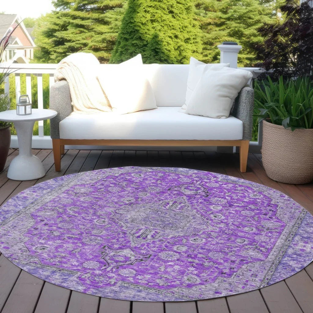 Vexira Purple Washable Indoor - Outdoor Rug - LOOMLAN - LOOMLAN Rugs - Outdoor Rugs