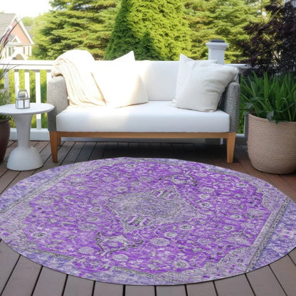 Vexira Purple Washable Indoor - Outdoor Rug - LOOMLAN - LOOMLAN Rugs - Outdoor Rugs