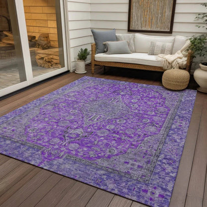 Vexira Purple Washable Indoor - Outdoor Rug - LOOMLAN - LOOMLAN Rugs - Outdoor Rugs