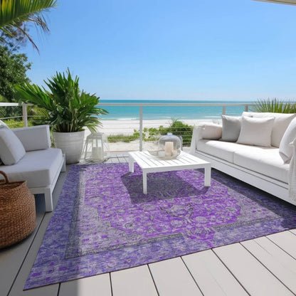 Vexira Purple Washable Indoor - Outdoor Rug - LOOMLAN - LOOMLAN Rugs - Outdoor Rugs