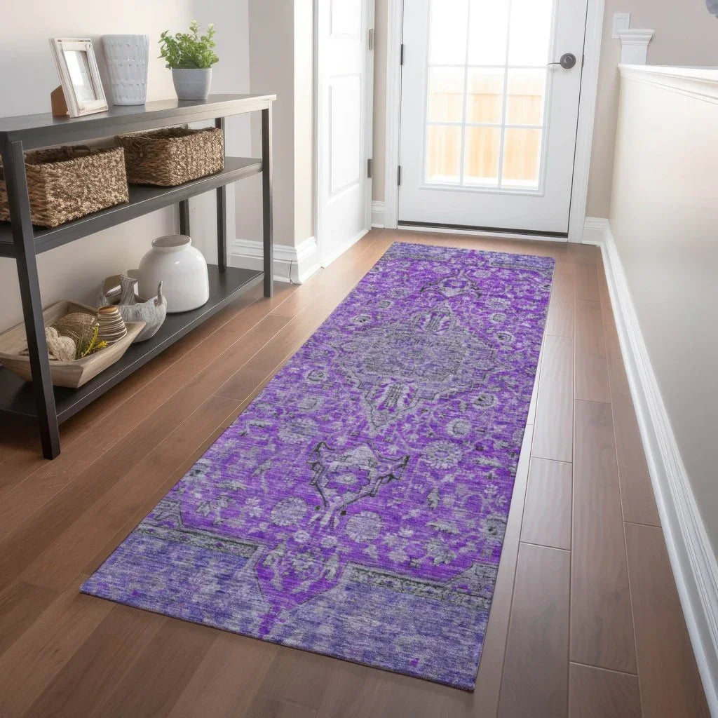 Vexira Purple Washable Indoor - Outdoor Rug - LOOMLAN - LOOMLAN Rugs - Outdoor Rugs