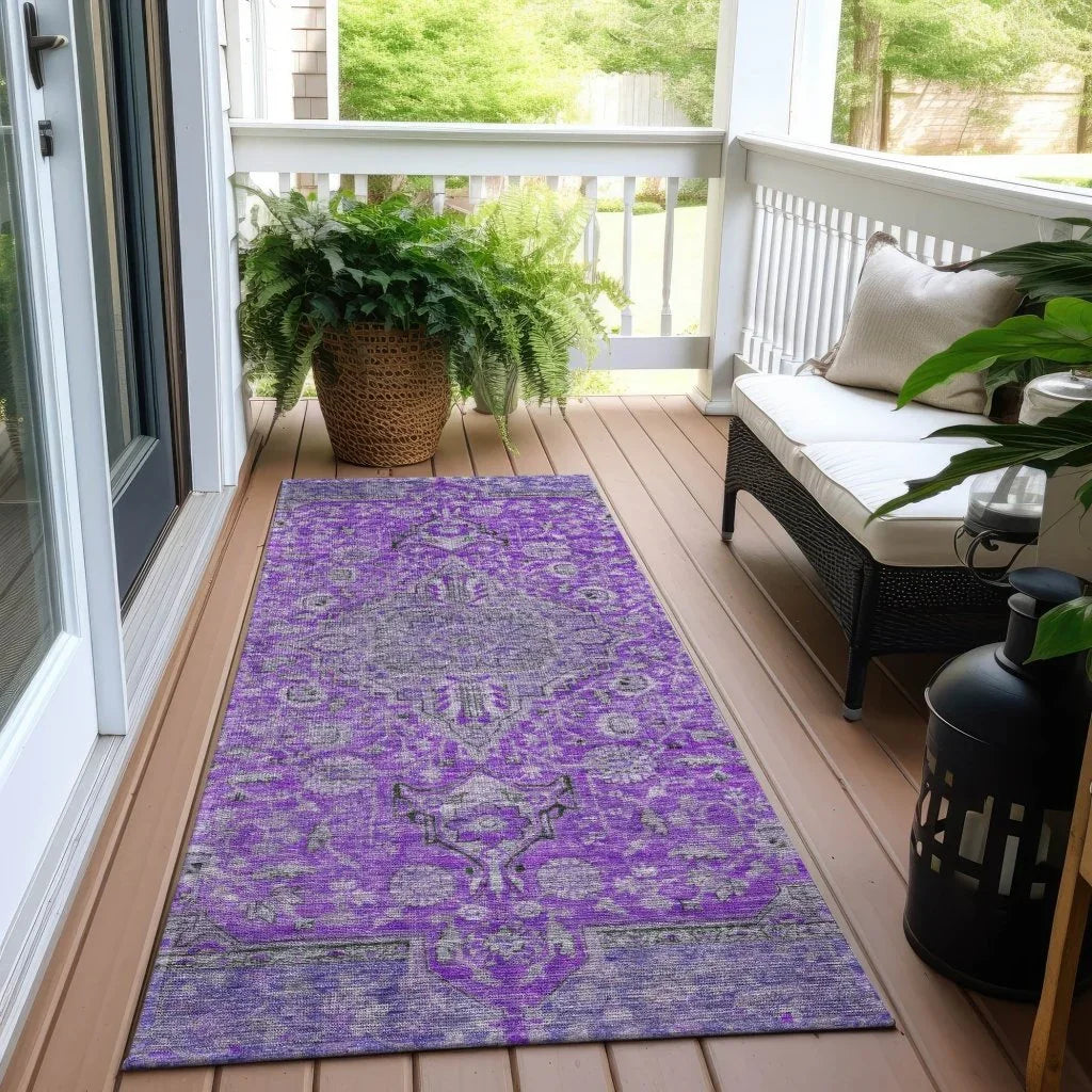 Vexira Purple Washable Indoor - Outdoor Rug - LOOMLAN - LOOMLAN Rugs - Outdoor Rugs