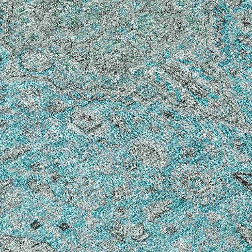 Vexira Teal Washable Indoor - Outdoor Rug - LOOMLAN - LOOMLAN Rugs - Outdoor Rugs
