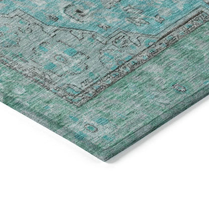 Vexira Teal Washable Indoor - Outdoor Rug - LOOMLAN - LOOMLAN Rugs - Outdoor Rugs