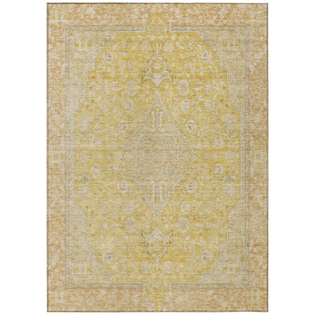 Vexira Wheat Washable Indoor - Outdoor Rug - LOOMLAN - LOOMLAN Rugs - Outdoor Rugs