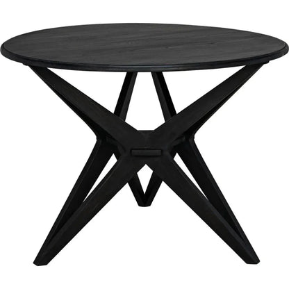 Victor Wood Round Dining Table-Dining Tables-Noir-LOOMLAN