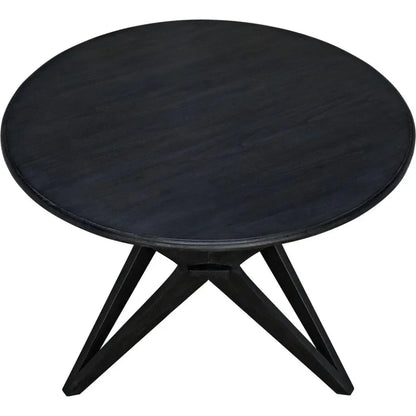 Victor Wood Round Dining Table-Dining Tables-Noir-LOOMLAN