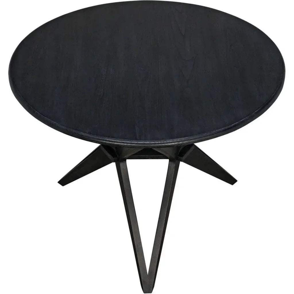 Victor Wood Round Dining Table-Dining Tables-Noir-LOOMLAN