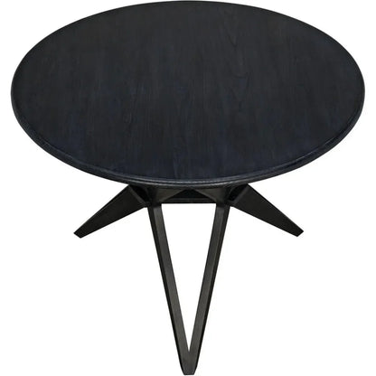 Victor Wood Round Dining Table-Dining Tables-Noir-LOOMLAN