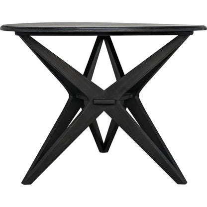 Victor Wood Round Dining Table-Dining Tables-Noir-LOOMLAN