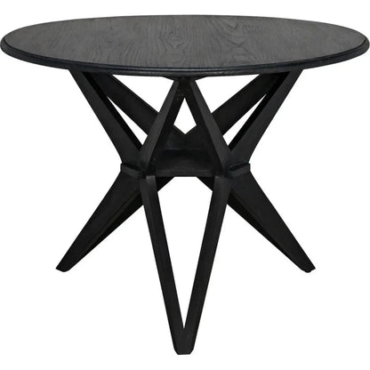 Victor Wood Round Dining Table-Dining Tables-Noir-LOOMLAN