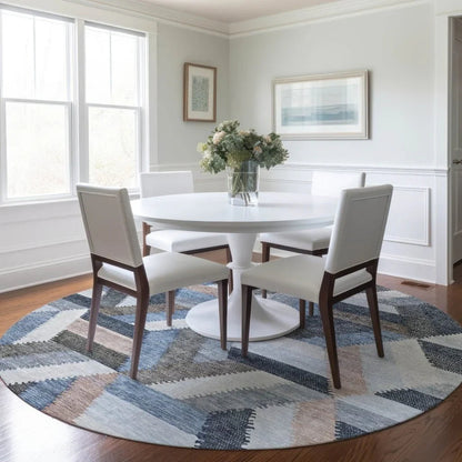 Viella Blue Washable Indoor - Outdoor Rug - LOOMLAN - LOOMLAN Rugs - Outdoor Rugs