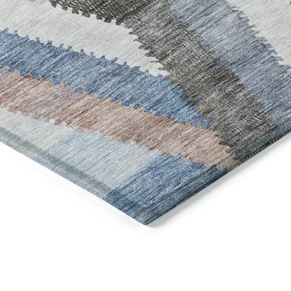 Viella Blue Washable Indoor - Outdoor Rug - LOOMLAN - LOOMLAN Rugs - Outdoor Rugs