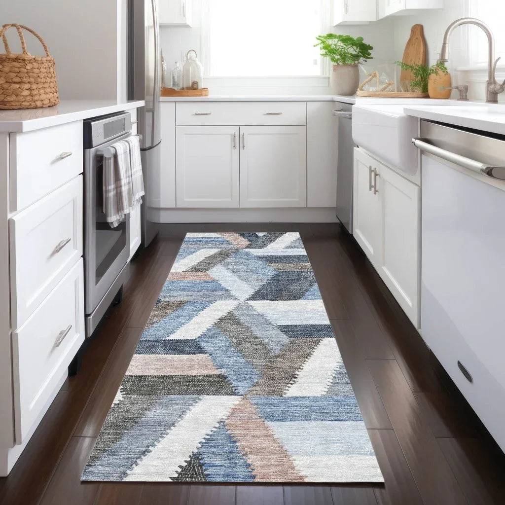 Viella Blue Washable Indoor - Outdoor Rug - LOOMLAN - LOOMLAN Rugs - Outdoor Rugs