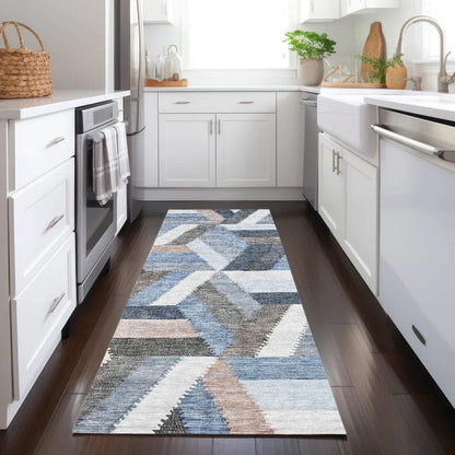Viella Blue Washable Indoor - Outdoor Rug - LOOMLAN - LOOMLAN Rugs - Outdoor Rugs