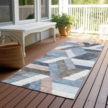Viella Blue Washable Indoor - Outdoor Rug - LOOMLAN - LOOMLAN Rugs - Outdoor Rugs