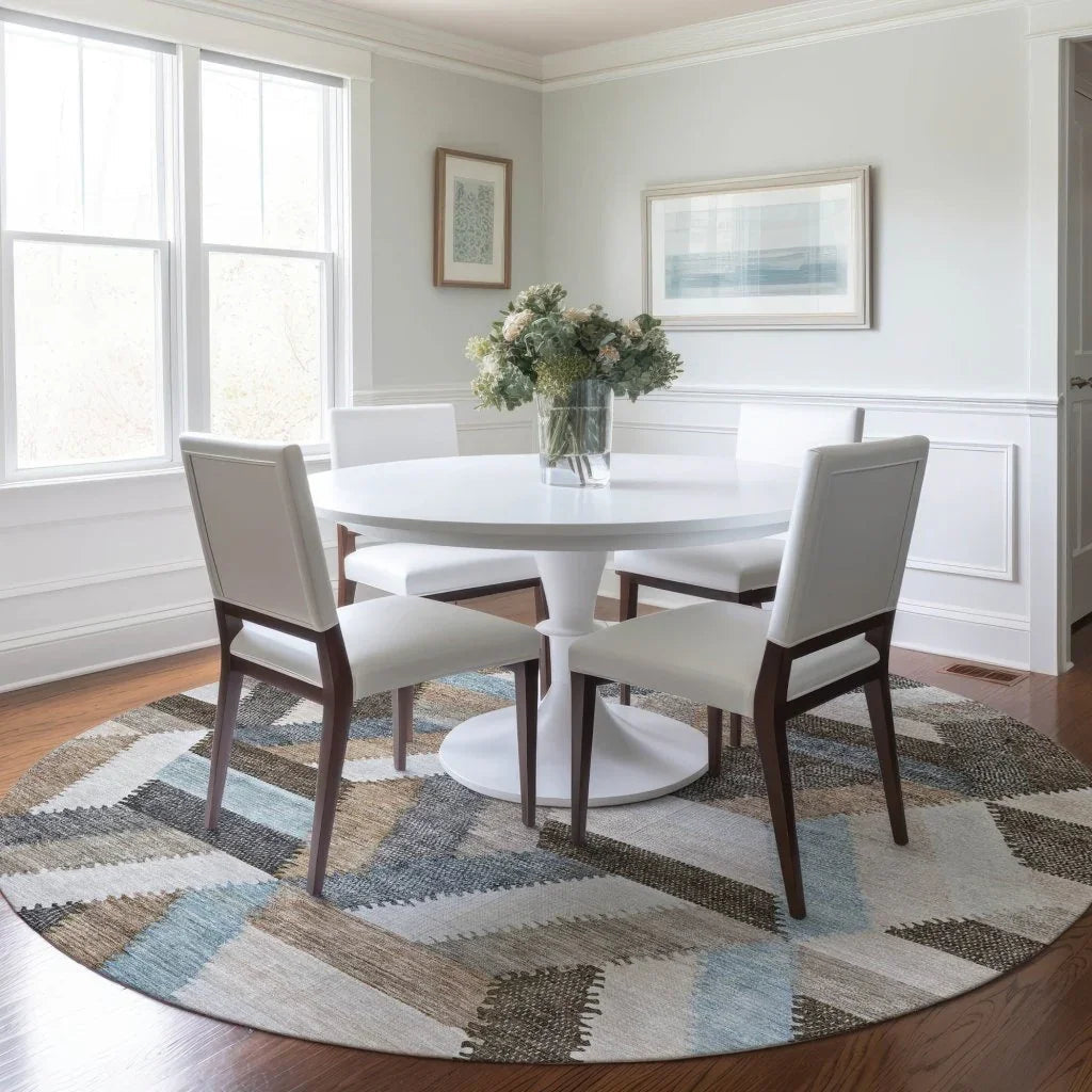 Viella Brown Washable Indoor - Outdoor Rug - LOOMLAN - LOOMLAN Rugs - Outdoor Rugs