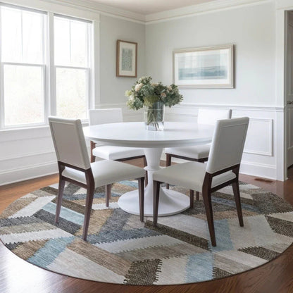 Viella Brown Washable Indoor - Outdoor Rug - LOOMLAN - LOOMLAN Rugs - Outdoor Rugs