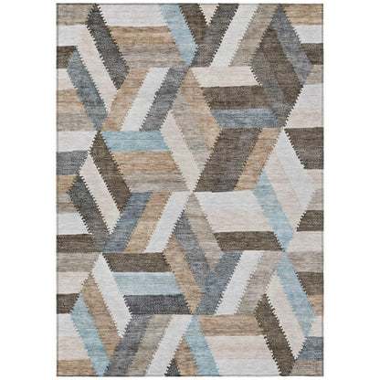 Viella Brown Washable Indoor - Outdoor Rug - LOOMLAN - LOOMLAN Rugs - Outdoor Rugs