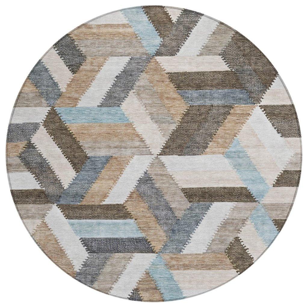 Viella Brown Washable Indoor - Outdoor Rug - LOOMLAN - LOOMLAN Rugs - Outdoor Rugs