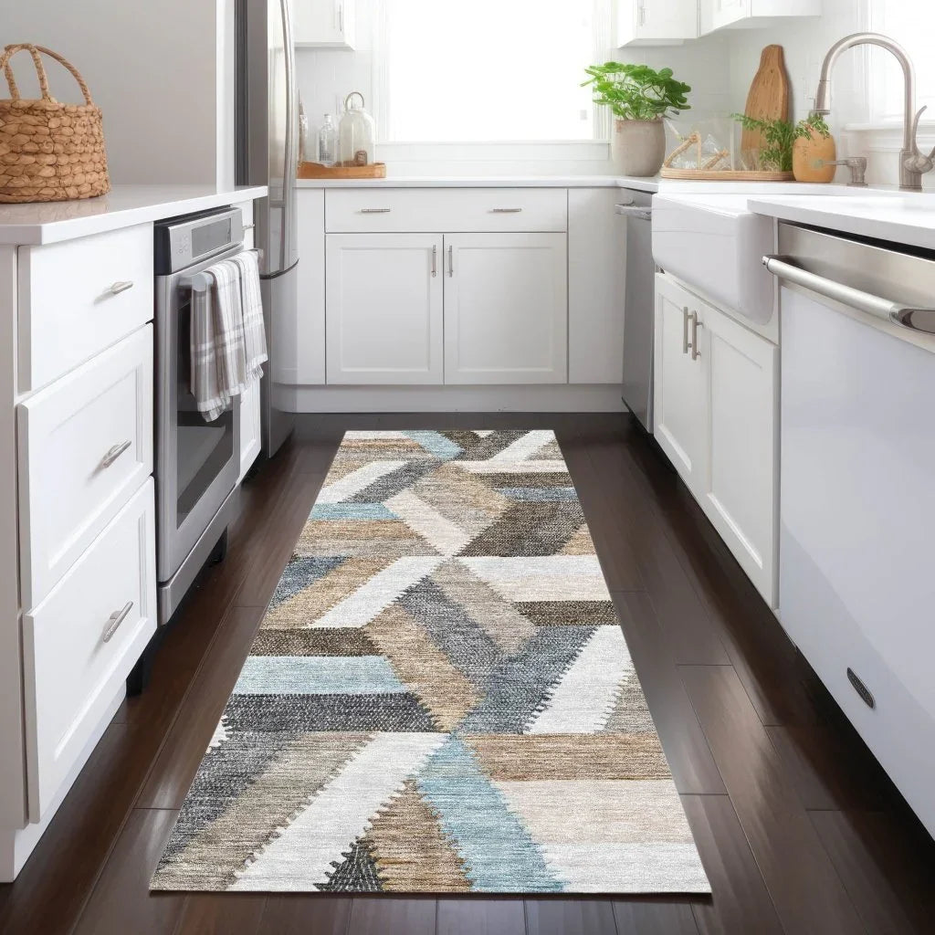 Viella Brown Washable Indoor - Outdoor Rug - LOOMLAN - LOOMLAN Rugs - Outdoor Rugs