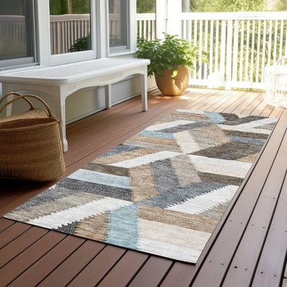 Viella Brown Washable Indoor - Outdoor Rug - LOOMLAN - LOOMLAN Rugs - Outdoor Rugs
