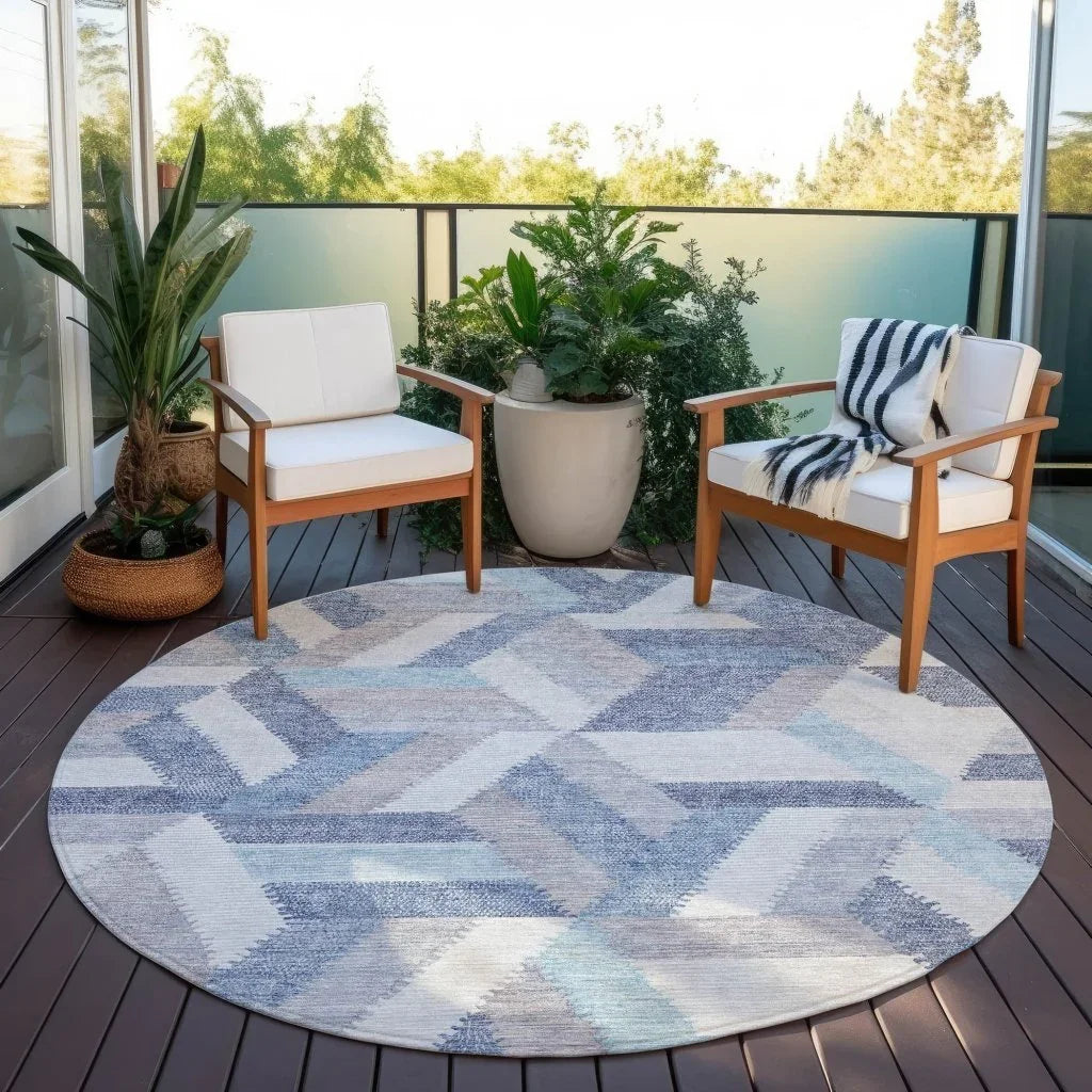 Viella Denim Washable Indoor - Outdoor Rug - LOOMLAN - LOOMLAN Rugs - Outdoor Rugs