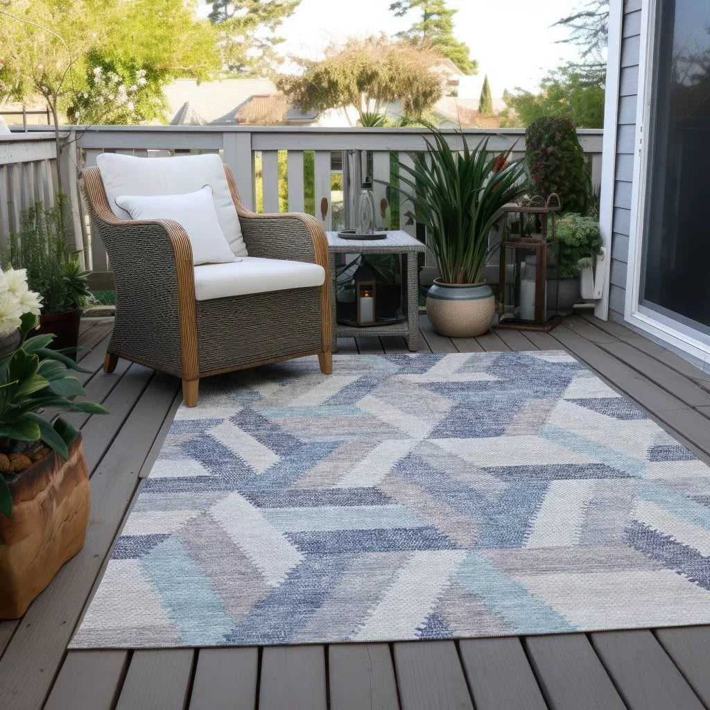 Viella Denim Washable Indoor - Outdoor Rug - LOOMLAN - LOOMLAN Rugs - Outdoor Rugs