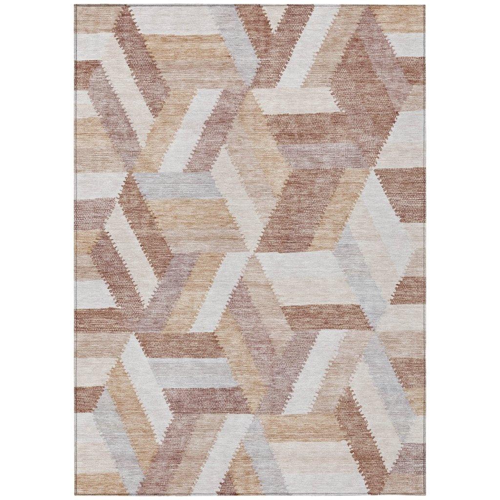 Viella Orange Washable Indoor - Outdoor Rug - LOOMLAN - LOOMLAN Rugs - Outdoor Rugs