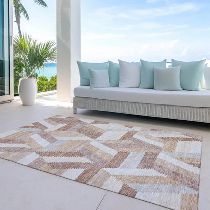 Viella Orange Washable Indoor - Outdoor Rug - LOOMLAN - LOOMLAN Rugs - Outdoor Rugs