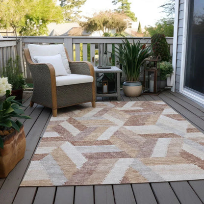 Viella Orange Washable Indoor - Outdoor Rug - LOOMLAN - LOOMLAN Rugs - Outdoor Rugs