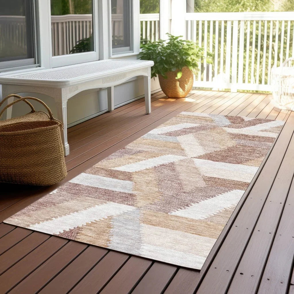 Viella Orange Washable Indoor - Outdoor Rug - LOOMLAN - LOOMLAN Rugs - Outdoor Rugs