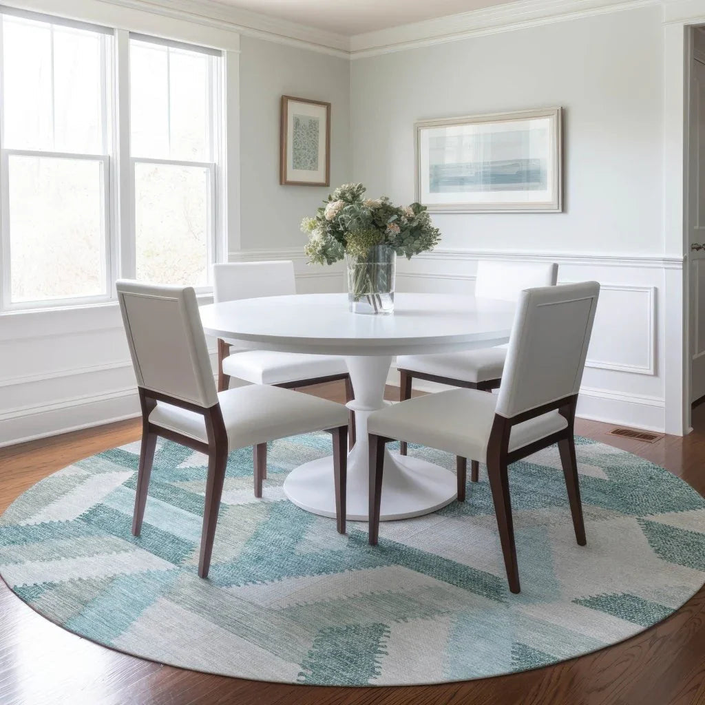 Viella Teal Washable Indoor - Outdoor Rug - LOOMLAN - LOOMLAN Rugs - Outdoor Rugs