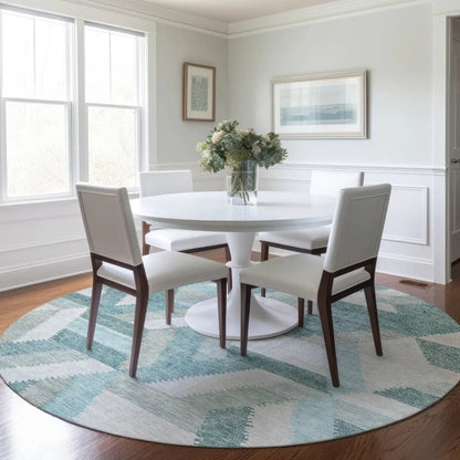 Viella Teal Washable Indoor - Outdoor Rug - LOOMLAN - LOOMLAN Rugs - Outdoor Rugs