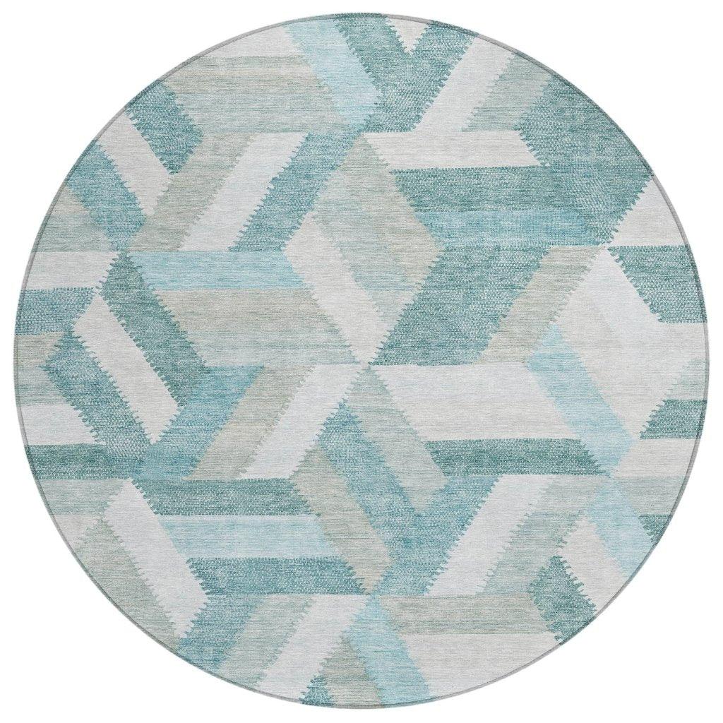 Viella Teal Washable Indoor - Outdoor Rug - LOOMLAN - LOOMLAN Rugs - Outdoor Rugs
