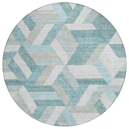 Viella Teal Washable Indoor - Outdoor Rug - LOOMLAN - LOOMLAN Rugs - Outdoor Rugs